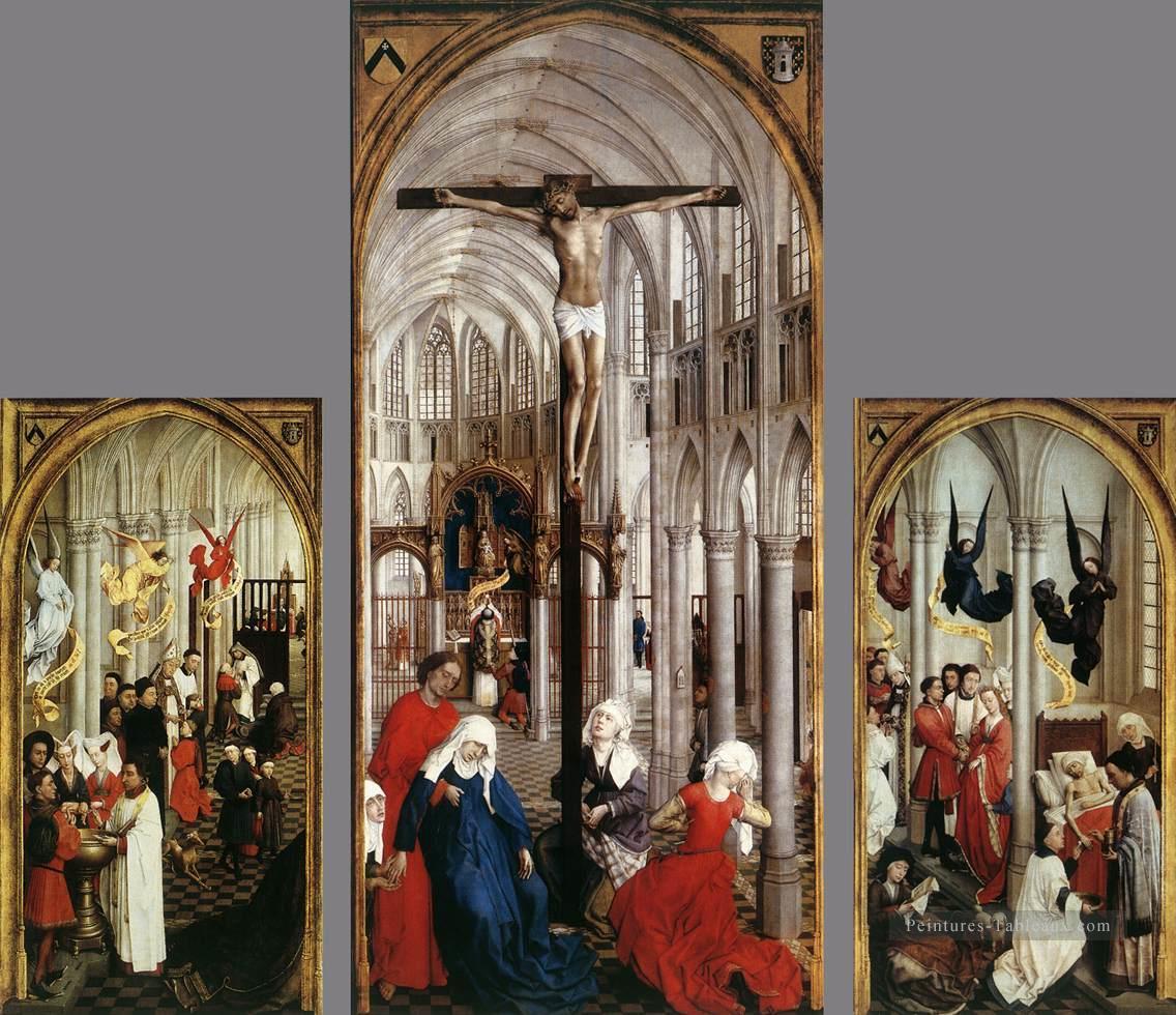 Retable des sept sacrements Rogier van der Weyden Peintures à l'huile